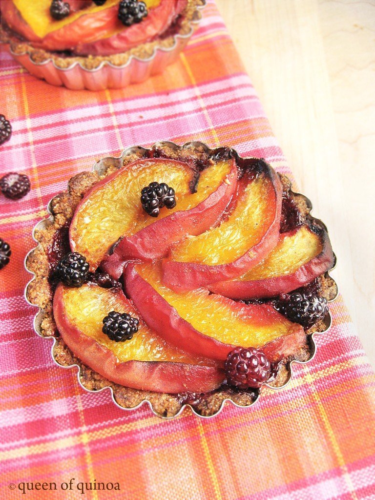 Peach & Black Raspberry Tart | Gluten-free | Queen of Quinoa