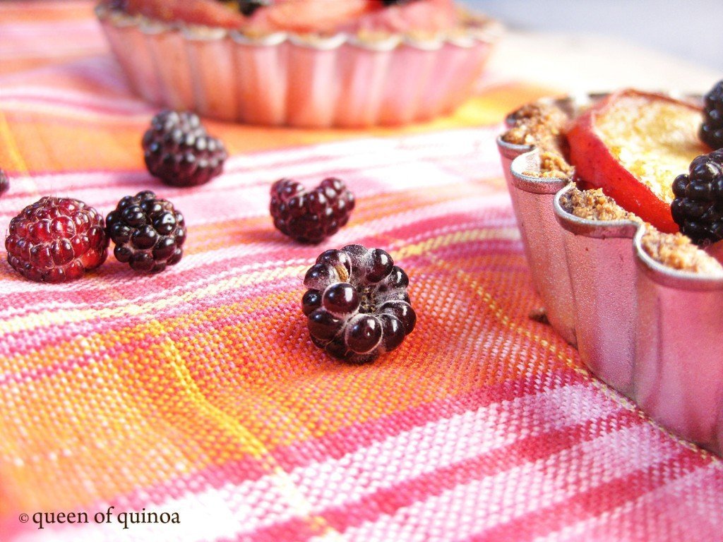 Peach & Black Raspberry Tart | Gluten-free | Queen of Quinoa