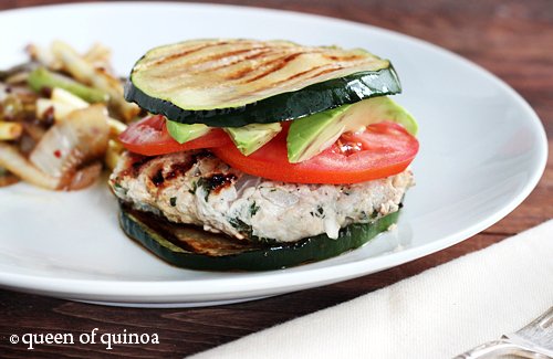 Herbed Turkey Burgers with Zucchini Buns | Gluten-Free | Queen of Quinoa