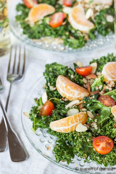 Massaged Kale Salad with Honey-Chipotle Vinaigrette via @alyssarimmer (recipe on www.simplyquinoa.com)