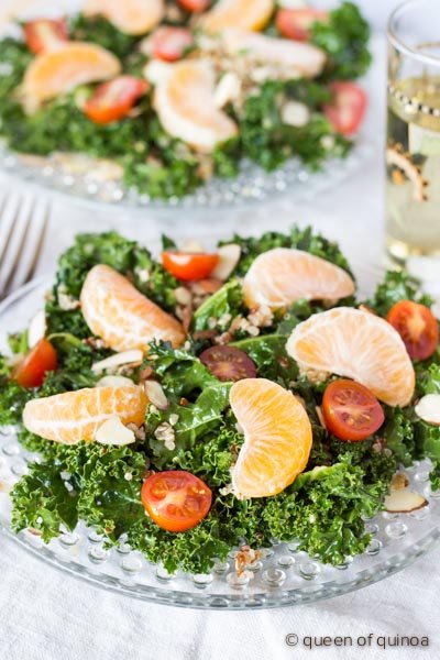 Massaged Kale Salad with Honey-Chipotle Vinaigrette via @alyssarimmer (recipe on www.simplyquinoa.com)