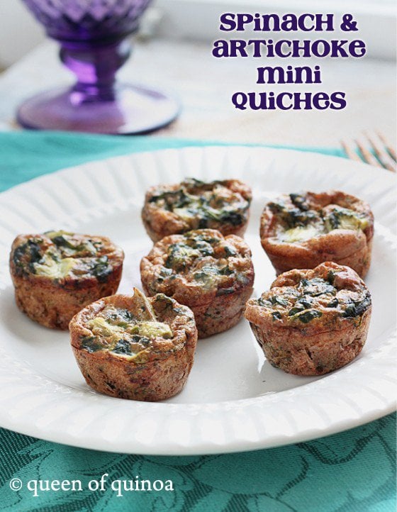 Spinach & Artichoke Mini Quiches | Queen of Quinoa (@alyssarimmer)