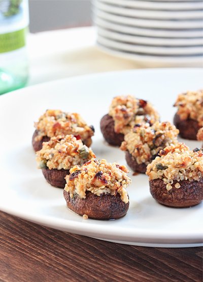 Quinoa Stuffed Mushroom Bites |Gluten-Free | Queen of Quinoa