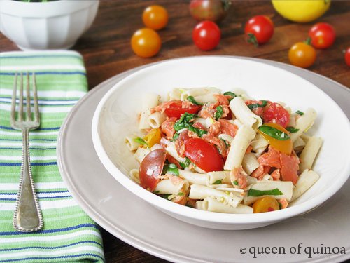 Smoked Salmon Pasta Salad | Gluten-Free | Queen of Quinoa