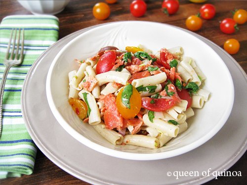 Smoked Salmon Pasta Salad | Gluten-Free | Queen of Quinoa