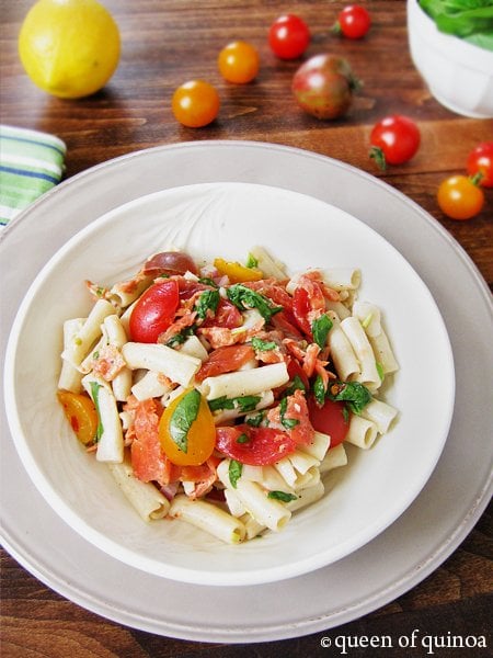 Smoked Salmon Pasta Salad | Gluten-Free | Queen of Quinoa