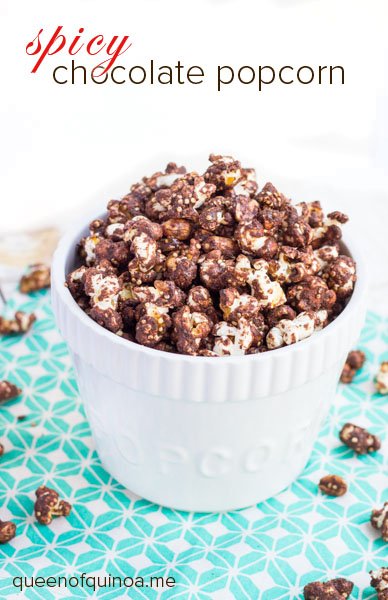 Spicy Chocolate Popcorn with Quinoa | @alyssarimmer | recipe on queenoquinoa.me