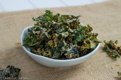 Spicy Raw Kale Chips via Queen of Quinoa (@alyssarimmer)