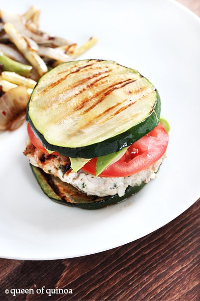 Herbed Turkey Burgers with Zucchini Buns | Gluten-Free | Queen of Quinoa