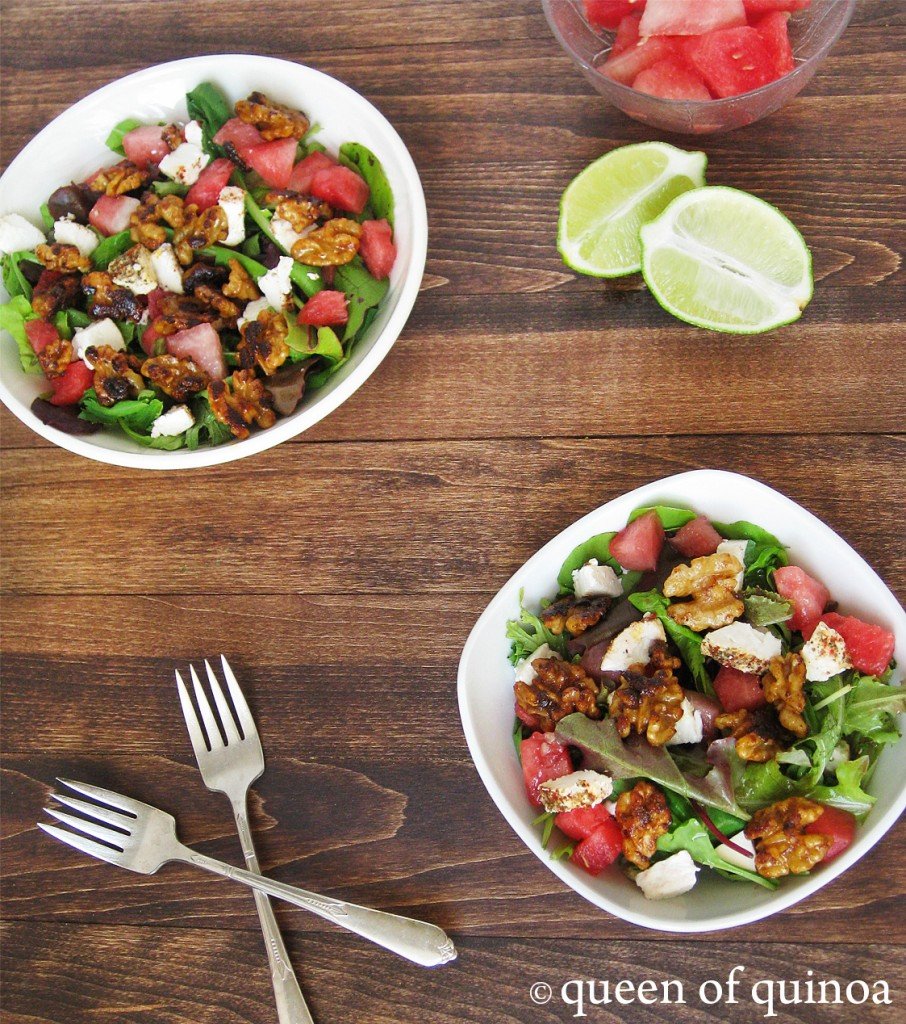 Watermelon & Goat Cheese Salad | Queen of Quinoa