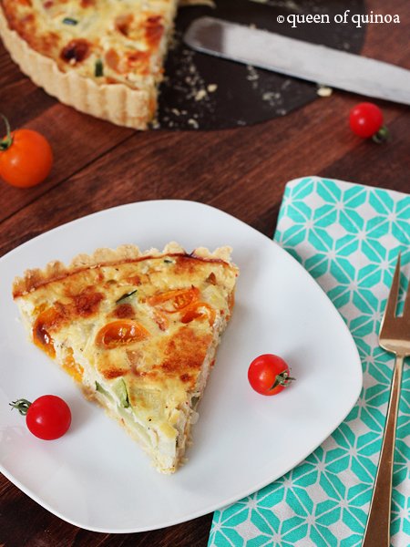 Zucchini & Goat Cheese Tart | Gluten-Free | Queen of Quinoa