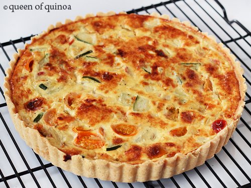 Zucchini Goat Cheese Tart | Gluten-free | Queen of Quinoa