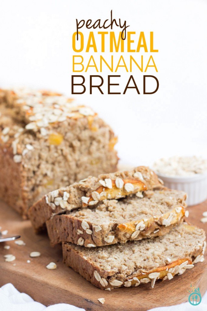 Gluten-Free Peachy Oatmeal Banana Bread - a simple and delicious way to enjoy seasonal peaches in a quick, easy breakfast Gluten-Free Peachy Oatmeal Banana Bread