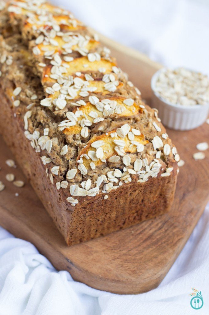 Gluten-Free Peachy Oatmeal Banana Bread