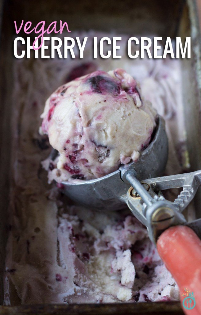 Vegan Cherry Ice Cream (with a super secret ingredient) - get the full recipe by clicking this photo! Vegan Cherry Ice Cream